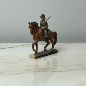 Lineol Soldier on Horseback with Rifle *two pieces